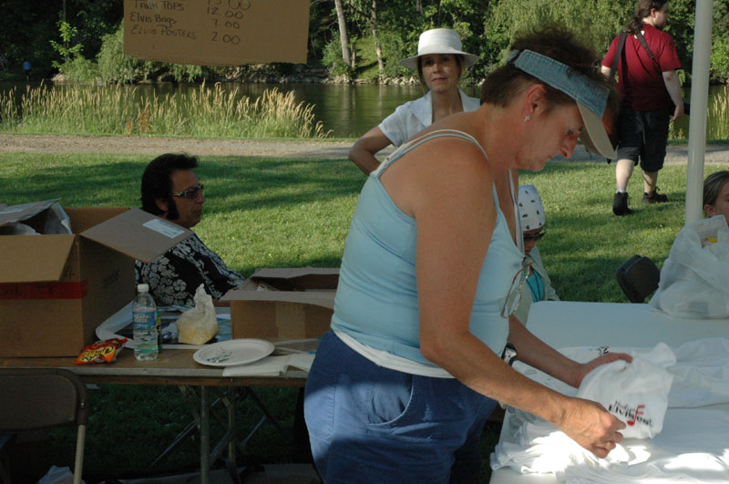 Elvis at the Raffle Booth